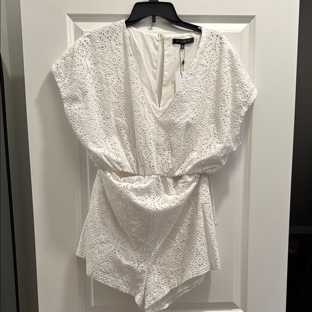 Dynamite White Lace Romper